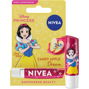 NIVEA Lip Balm Хидратиращ Балсам за устни с аромат на сладка ябълка и деликатен червен оттенък, 4,8g
