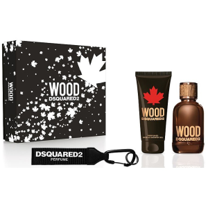 Dsquared2   Wood Pour Homme    Мъжки  комплект 100ml  EDT +100ml душ гел+ ключодържател