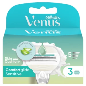 Venus Comfortglide Sensitive Blade Ножчета за бръснене Венус с 5 ножчета за чувствителна кожа,  3 бройки