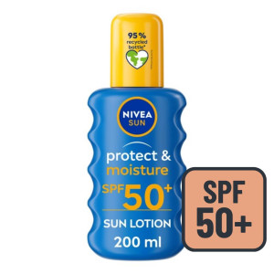 Nivea Sun Protect & Moisture Слънцезащитен спрей Хидратиращ с  незабавна защита, SPF50+ , 200ml