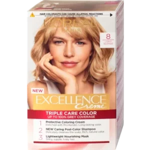 L'Oréal Paris Excellence Crème Трайна боя за коса Nr. 8 Светлорус