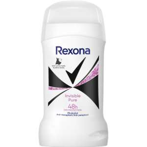 Rexona Invisible Pure Део стик против изпотяване за жени, 40ml