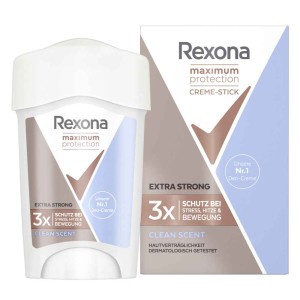 Rexona Creme Maximum Protection Clean Scent Крем-стик против изпотяване за дълготрайна свежест, 45ml