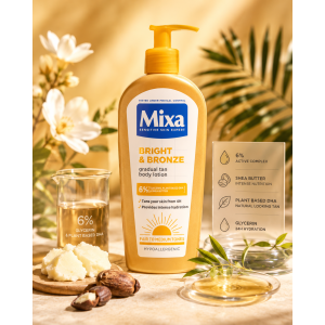 Mixa Bright & Bronze Gradual Tan Body Lotion Лосион за тяло за постепенно придобиване на тен, 250ml