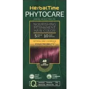 Herbal Time Phytocare Подхранваща трайна безамонячна боя за коса 4R Тъмна вишна