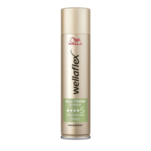 Wella Wellaflex Silk Finish & Hold Лак за коса със силно фиксиране, копринено покритие и ниво 5 , 250ml