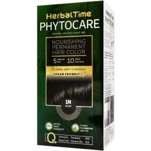 Herbal Time Phytocare Подхранваща трайна безамонячна боя за коса 1N - Черен