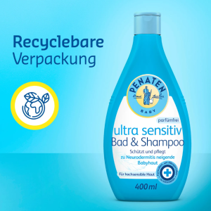 Penaten Ultra Sensitive Bad & Пенатен Шампоан за коса и тяло - 400 ml