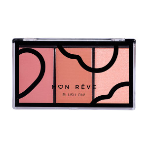 MON REVE   BLUSH ON  Палитра с 3 цвята руж