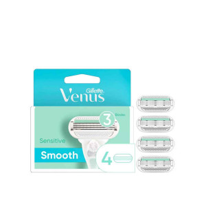 Gillette Venus Smooth Sensitive Refill Blades x4 Пълнител с три остриета за чувствителна кожа, 4 бройки