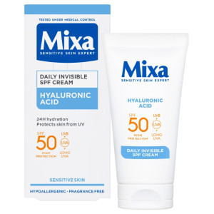 Mixa Hyaluronic Acid  Cream  Слънцезащитен крем за лице с хиалуронова киселина с SPF 50, 50ml