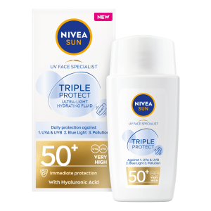 NIVEA SUN Tripple Protect  Слънцезащитен флуид за лице с  SPF50+, 40ml