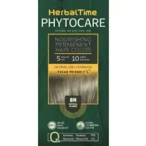 Herbal Time Phytocare Подхранваща трайна безамонячна боя за коса  8N Натурално русо
