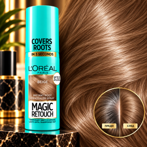 L'Oreal Paris Magic Retouch Spray Beige  Спрей за покритие на бели корени - Бежов , 75ml