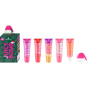 Essence Juicy Bomb Holly Jolly, Juicy 01 Подаръчен комплект гланцове за устни - 5 бройки