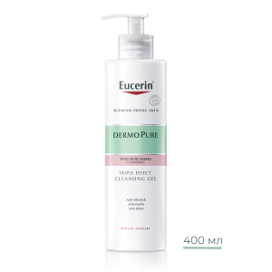 Eucerin Dermo Pure Измиващ гел с тройно действие за лице и тяло, 400 ml