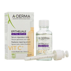 A-Derma Epitheliale Ultra Repair Serum Vit C+  Серум  срещу пигментни следи, за равномерен тен, 30ml