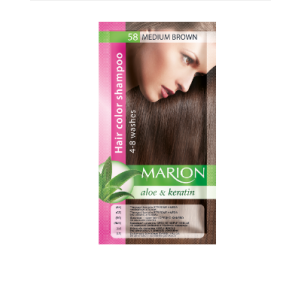 MARION Hair Color Shampoo Оцветяващ шампоан  № 58  Средно кафяво - 40 мл