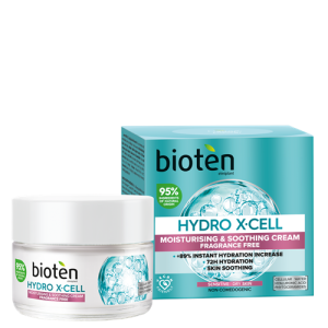 Bioten HYDRO X∙CELL Moisturising Хидратиращ и успокояващ крем 72H  Без аромат, 50ml