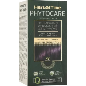 Herbal Time Phytocare Подхранваща трайна безамонячна боя за коса 4V Патладжан