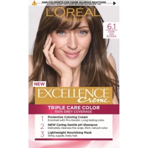 L'Oréal Paris Excellence Crème Трайна боя за коса Nr. 6.1 Тъмно пепеляво русо