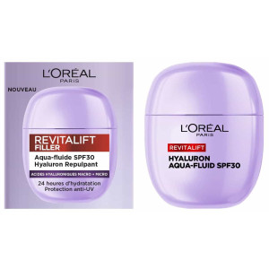 L'Oreal Revitalift Hyaluron Aqua-Fluid SPF 30 Слънцезащитен флуид за лице с хиалурон 40ml