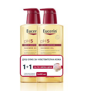 Eucerin® pH5 Душ-олио за тяло, за чувствителна кожа, DUO Pack 1+1 (  2 x 400ml )