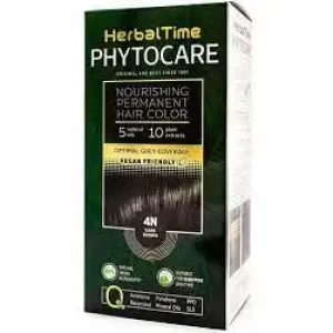 Herbal Time Phytocare Подхранваща трайна безамонячна боя за коса 4N Тъмно кафяв