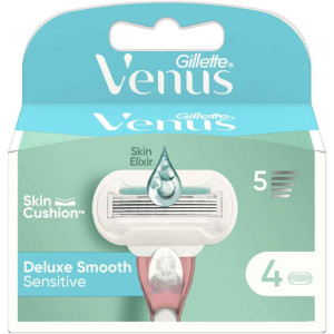 Gillette Venus Smooth Sensitive Дамска самобръсначка за чувствителна кожа за жени, 4 бройки