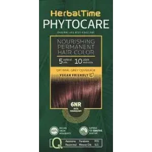 Herbal Time Phytocare Подхранваща трайна безамонячна боя за коса 6NR Наситен махагон
