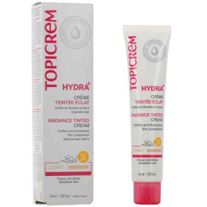 Topicrem Hydra+ Tinted Radiance Cream Light  SPF 50  Тониран слънцезащитен крем( светъл)- 40 ml