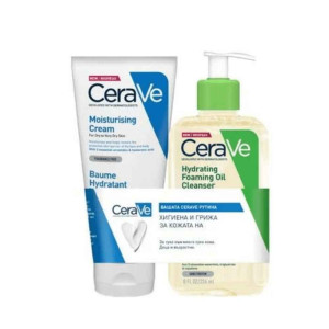 CeRaVe К-т Хидратиращо измиващо олио за лице и тяло -236 мл + Хидратиращ крем за лице и тяло - 177 мл