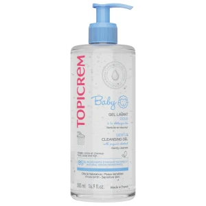 TopiCrem BABY Cleansing Gel Lavant Doux Бебешкият почистващ гел  за лице, коса и тяло, 500ml