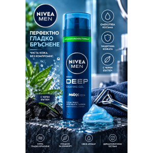 NIVEA MEN DEEP  Нивеа Гел за бръснене за всеки тип кожа, 200ml