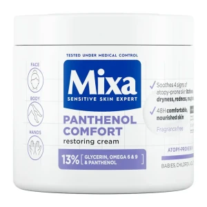 Mixa Panthenol Comfort Restoring Cream Крем за лице, тяло и ръце за атопична кожа, 400ml