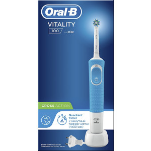 Oral-B Vitality 100 CrossAction Акумулаторна ел. четка за зъби с 2-минутен таймер - СИНЯ