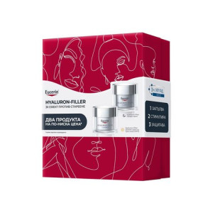 Eucerin Hyaluron-Filler 3x Дневен крем за лице против бръчки за суха кожа SPF15,50ml Нощен крем за лице против бръчки , 50ml