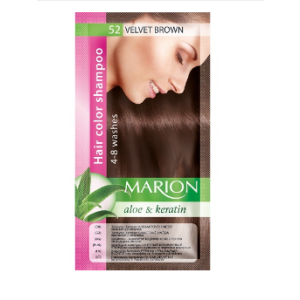 MARION  Hair Color Shampoo   Оцветяващ  шампоан  № 52  Кадифено - кестеняв   - 40 мл