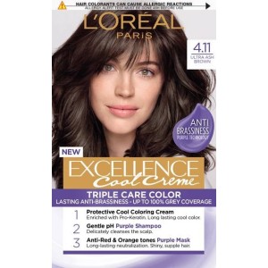 L'Oreal Paris Excellence Cool Creme Трайна боя за коса Nr.4.11 Ултра пепелявокестеняв