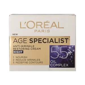 Loreal Paris Age Specialist 55+ Лореал Възстановяващ нощен крем против бръчки, 50ml