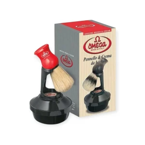 Omega Pannello & Crema da barba Комплект сапун + четка за бръснене с поставка