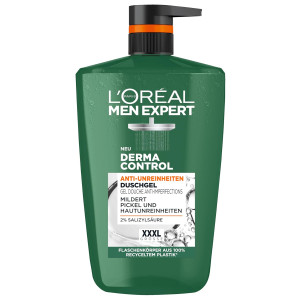 L'Oréal Men Expert XXXL Derma Control Shower Gel and Shampoo for Men,  Душ гел и шампоан за мъже, 1000ml