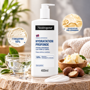 Neutrogena Deep Moisture Hypoallergenic Body Lotion Хидратиращ лосион за тяло за суха и чувствителна кожа, 400ml