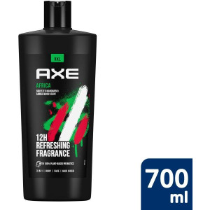 Axe XXL Africa refreshing shower gel maxi 3in1 Освежаващ Душ - Гел за коса, лице и тяло, 700ml