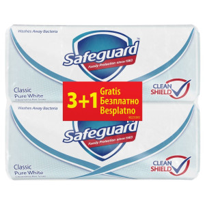 Safeguard Classic  Pure White Антибактериален сапун за ръце 3+1  х 90g