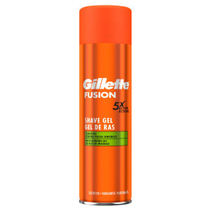 Gillette Fusion 5X Action Shave Gel Овлажняващ гел за бръснене за чувствителна кожа, 200ml