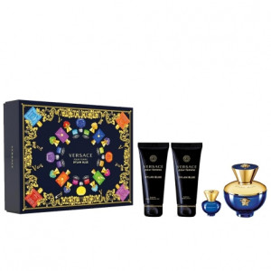 Versace Dylan Blue  Pour Femme Set   Комплект за жени  парф.вода 100 мл+  парф.вода мини 5 мл + 100 мл  лосион за тяло + 100 мл душ гел