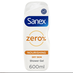 Sanex Zero% Nourishing Shower Gel for Dry Skin Подхранващ душ гел за суха кожа, 600ml