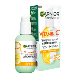 Garnier Skin Active Vitamin C 2-in-1 Serum Cream SPF25 Изсветляващ серум-крем за лице с витамин С , 50ml