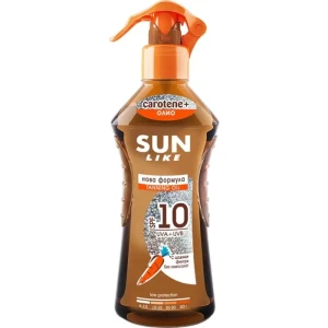 Sun Like Слънцезащитно сухо спрей олио за тяло за бърз загар SPF 10, 200ml